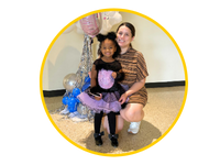 Student Aria with her daighter