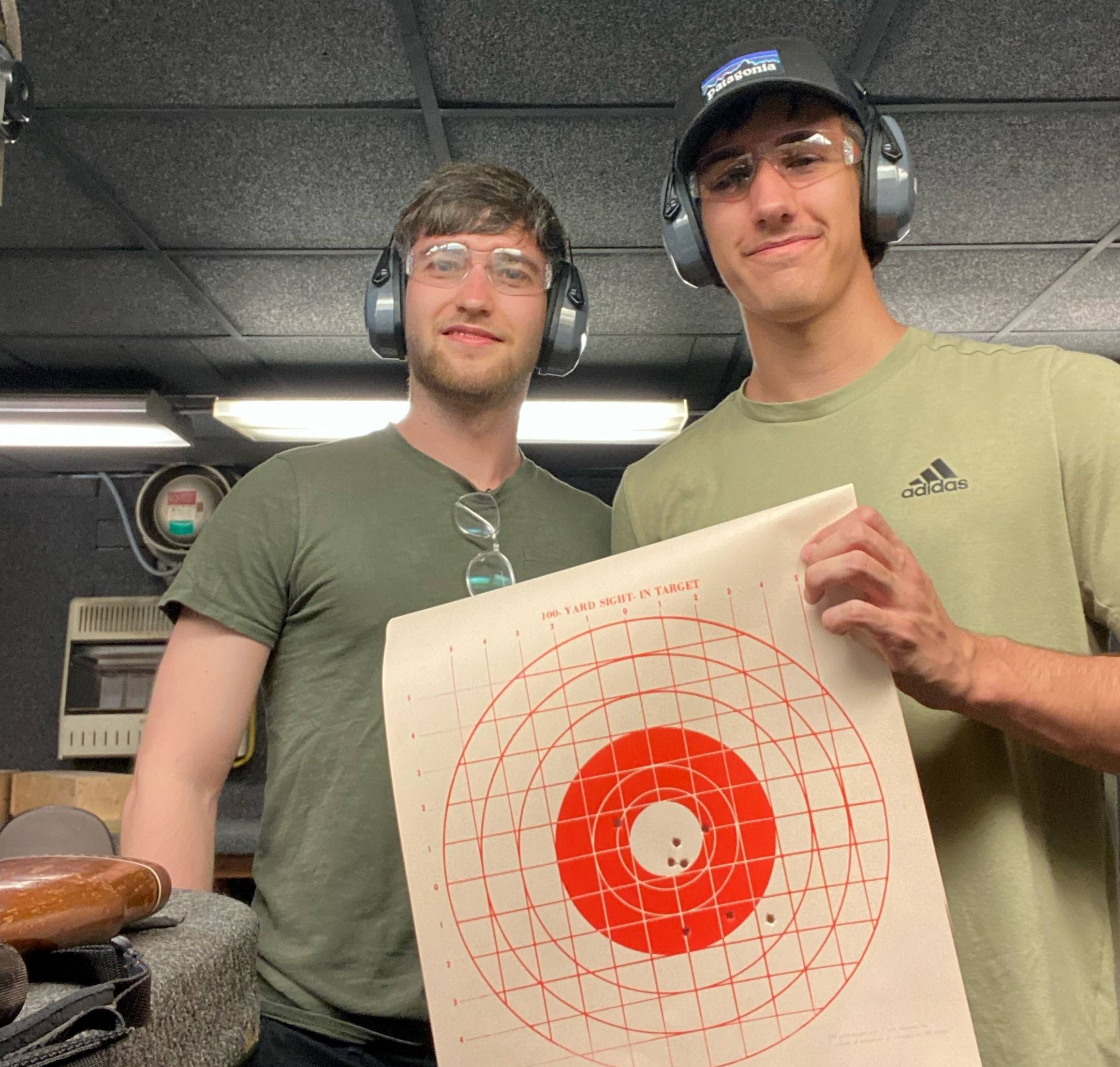Brent and Lucas at shooting range