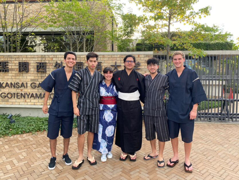 Student in traditional Japanese clothing at KGU
