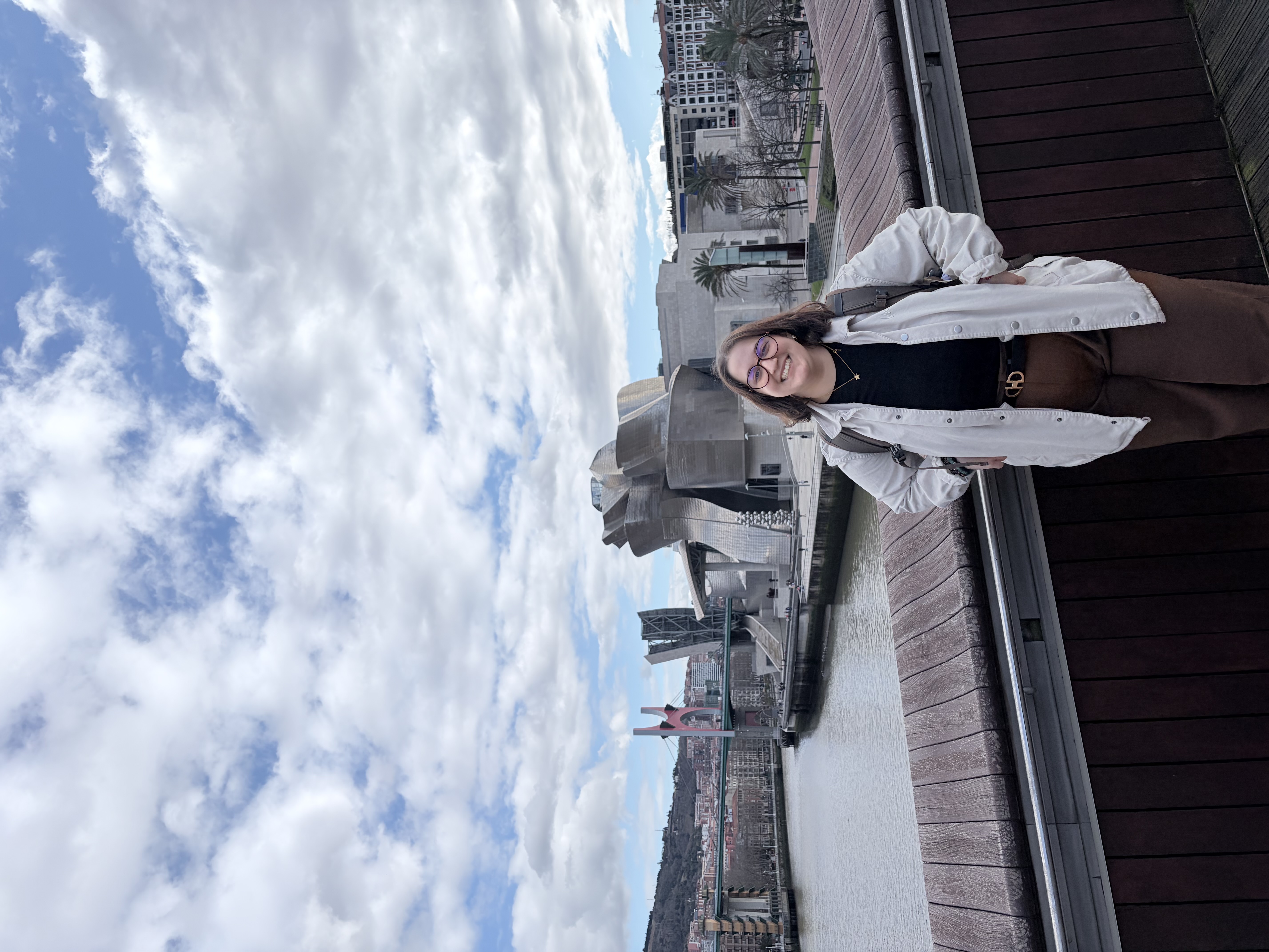 Student photo in front of buildings in Spain
