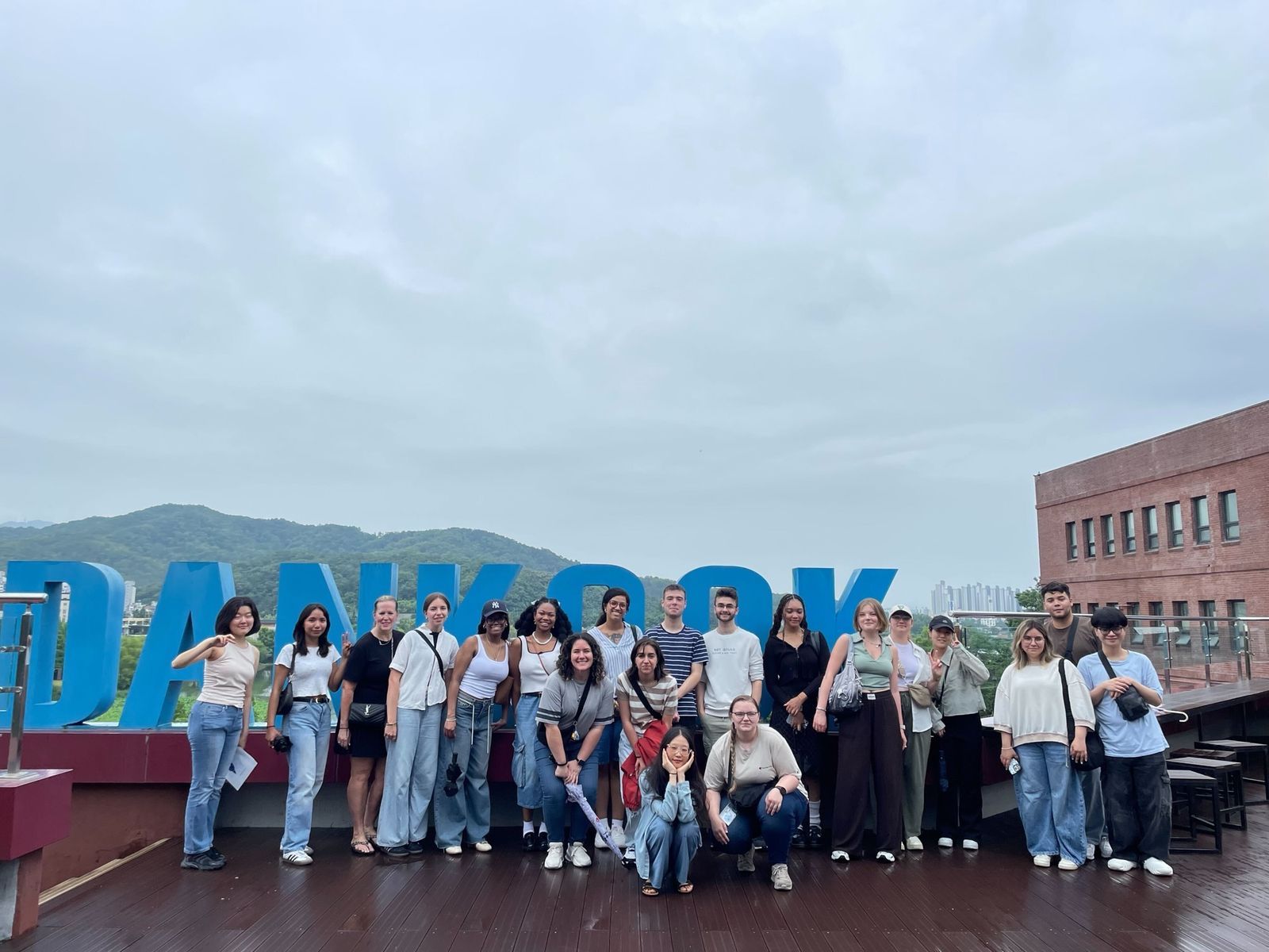 Tiahna with a group of students