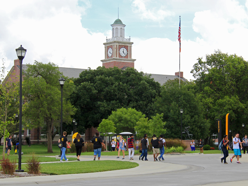 Students walking in front of Morrison Hall