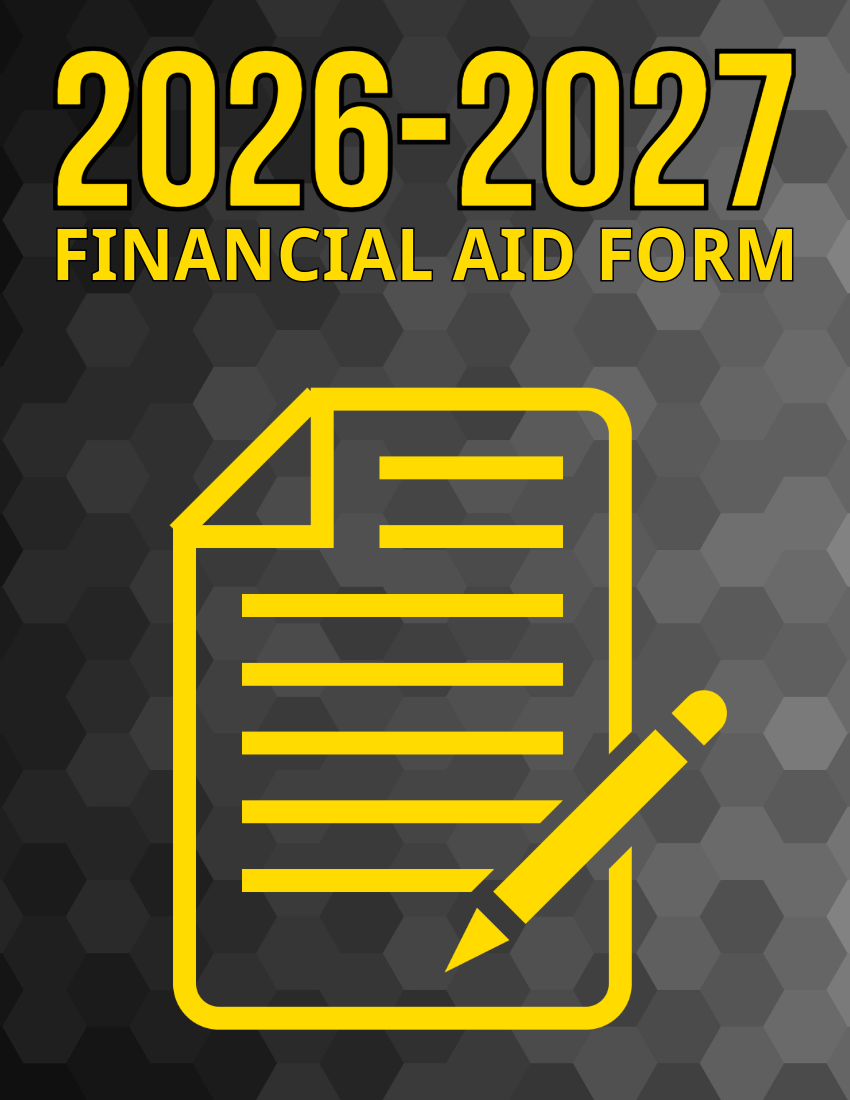 decorative image for 2026-2027 financial aid form with paper and pencil graphic
