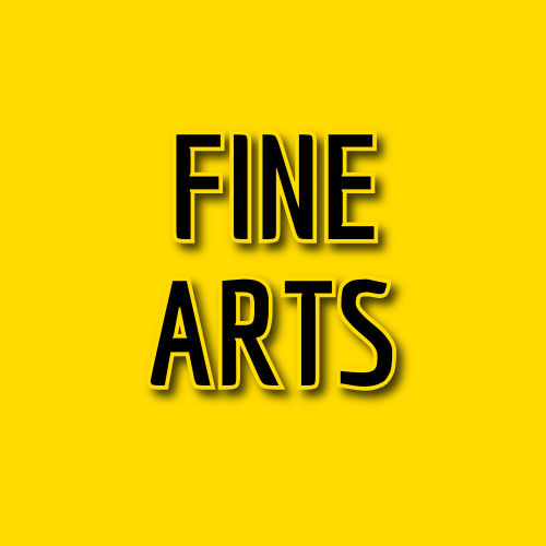 fine arts text on yellow background