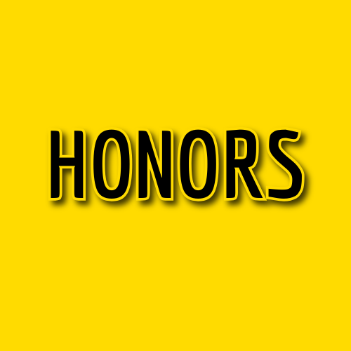 honors text on yellow background