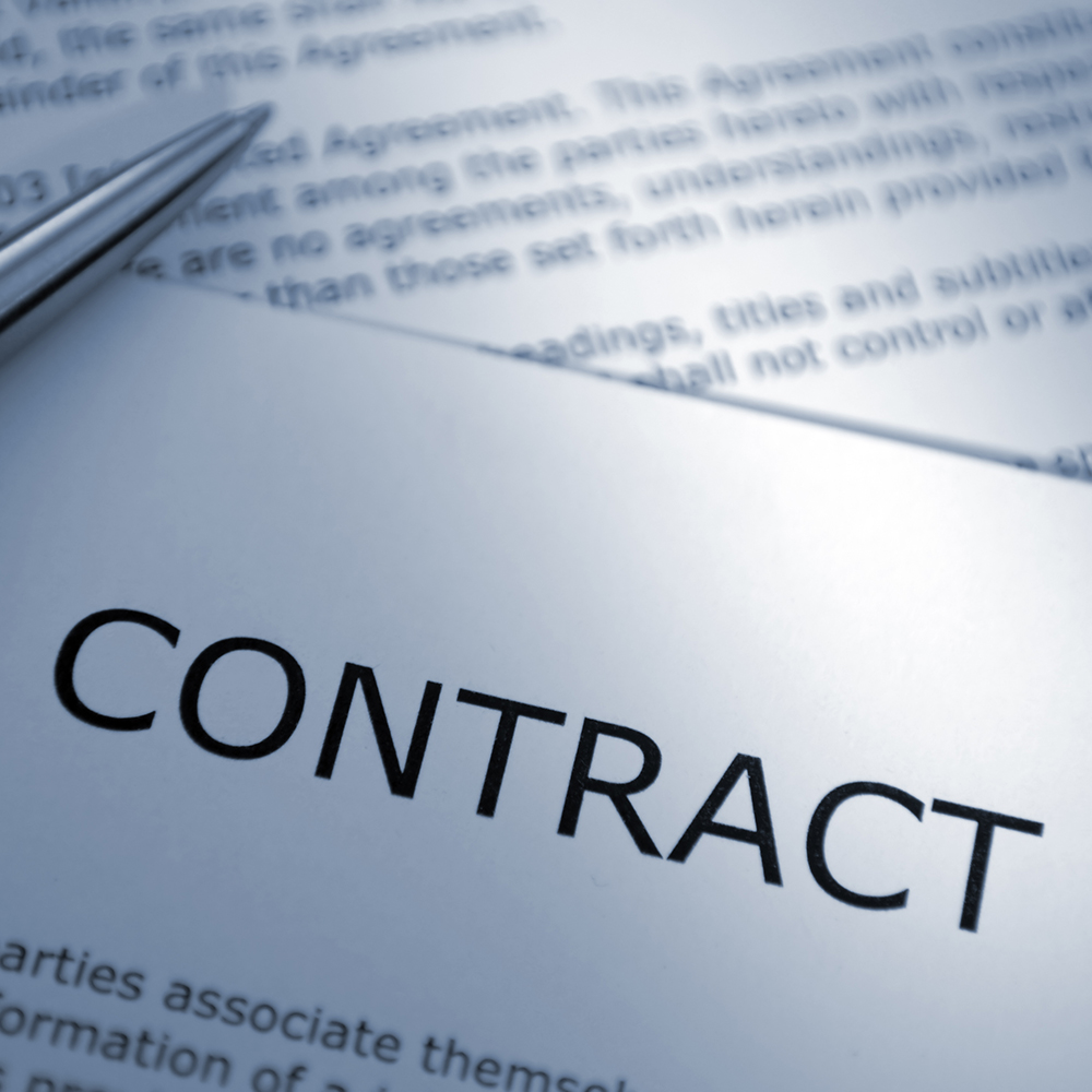 Close-up of a contract