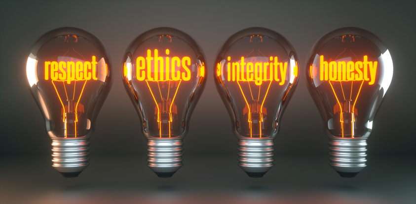 Intergrity and Ethics lightbulbs.