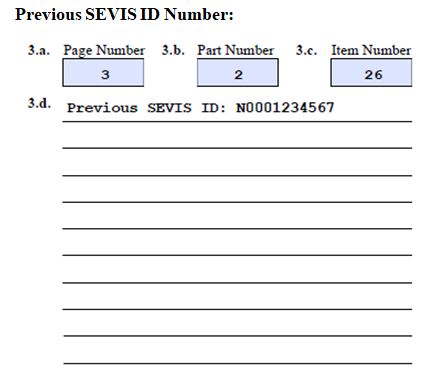 Previous SEVIS ID