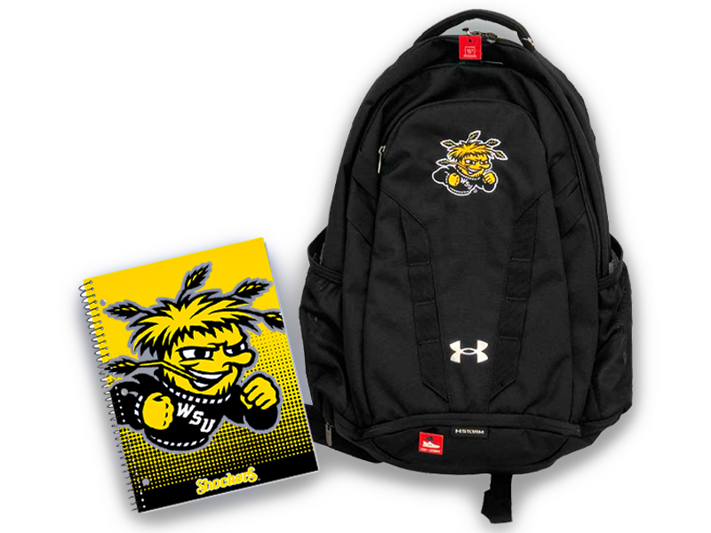 Wichita State notepad and backpack.