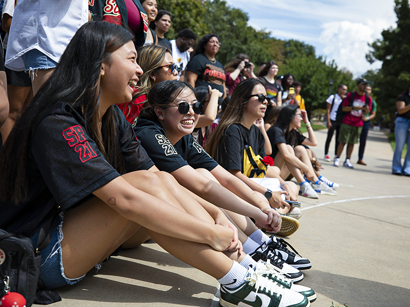 Students participate in the annual Multicultural Greek Council Yard Show.