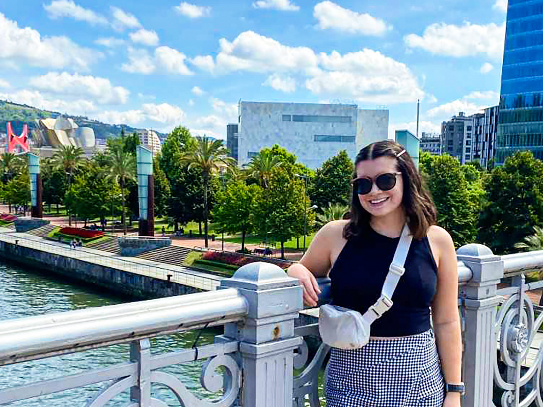 Wichita State political science and Spanish major Nicole Bloomquist takes a photo near the Estuary of Bilbao during her time studying abroad in Spain.