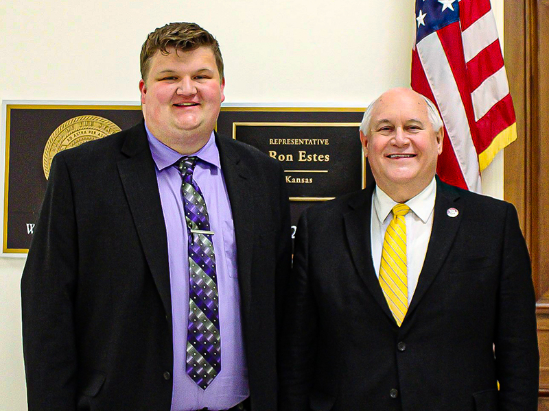 Andruw Hoopes with Ron Estes, U.S. representative for the 4th congressional district of Kansas.