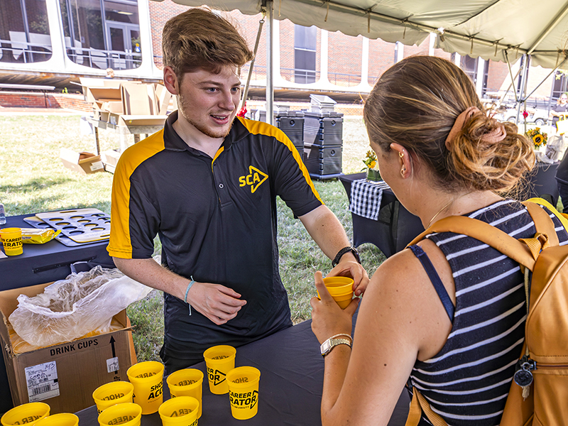 The Shocker Career Accelerator hosts their Root Beer Kegger for students to connect with employers every fall.