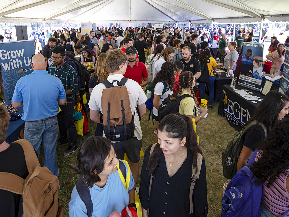 An overhead look at the Shocker Career Accelerator Root Beer Kegger - a marquee event each fall.