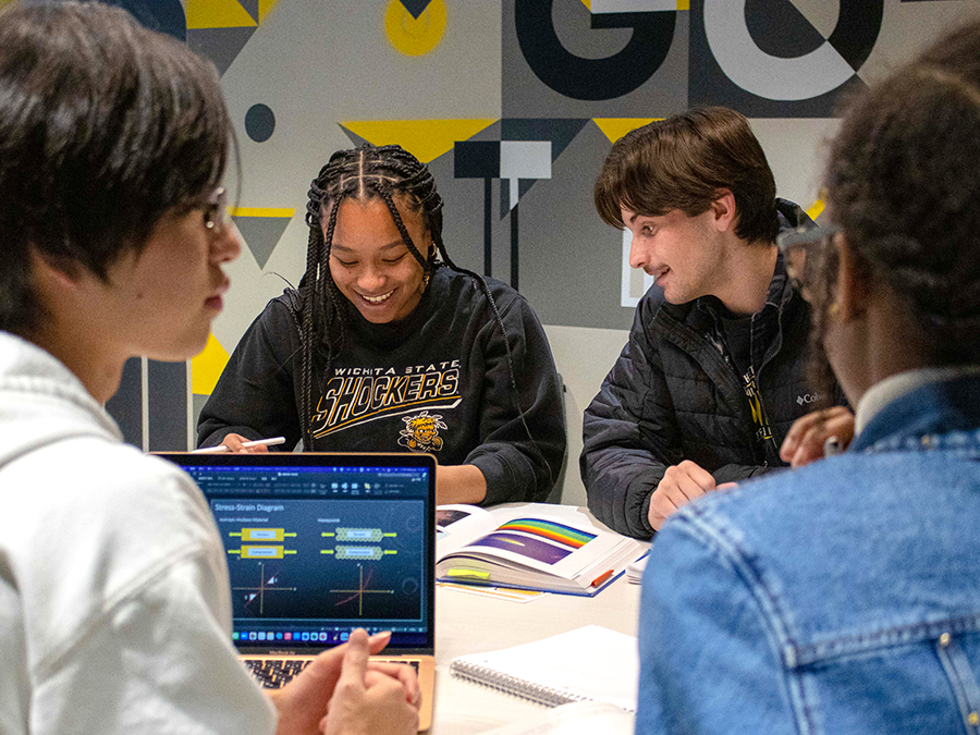 Honors students in a group study session.