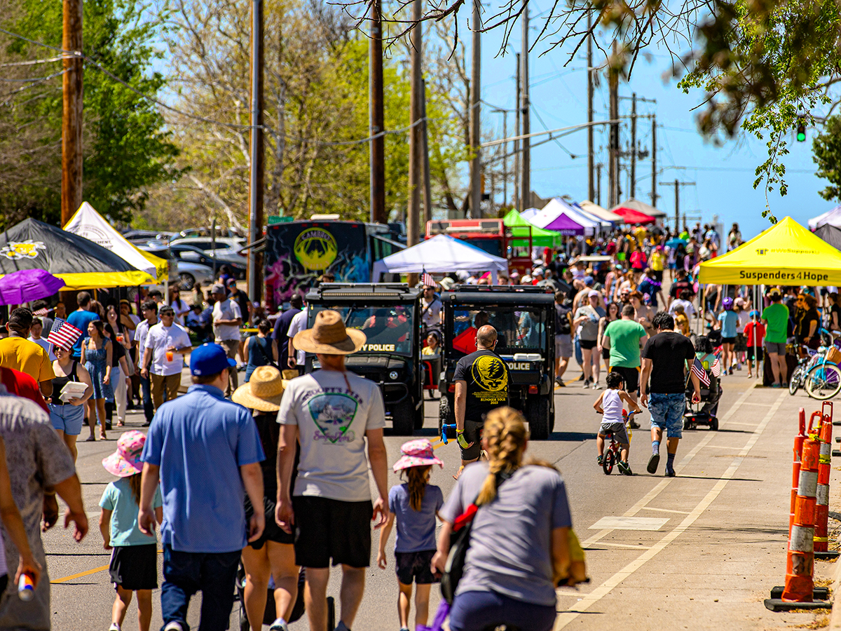People flooding 17th Street in Wichita during Open Streets ICT.