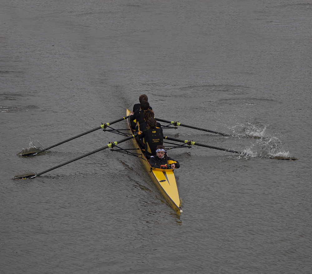 WSU Rowing Shell paddling down the Arkansas River