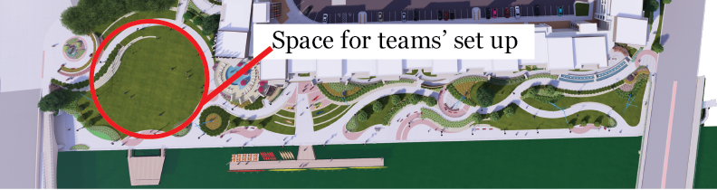 space for teams to set up