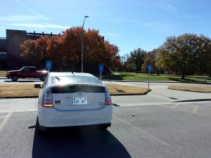Photo of ADA parking by Duerksen south of building.
