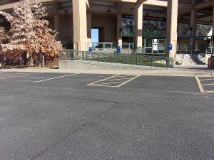 Photo of ADA parking just Southeast of entrance.