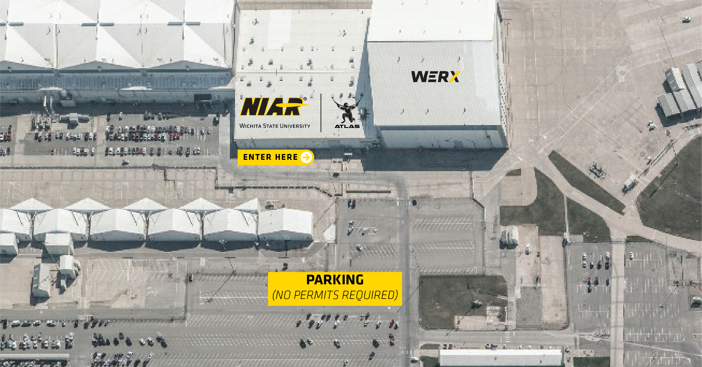 Birds eye view of ATLAS Sector A location