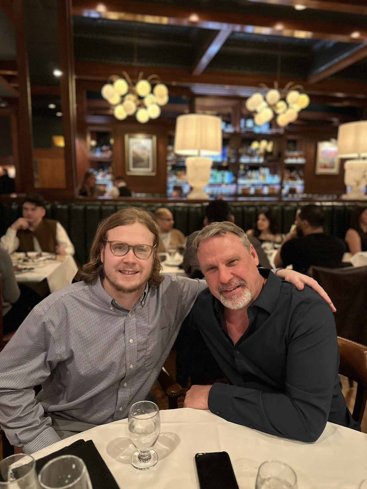 Ethan Kabler and one other in a restaurant