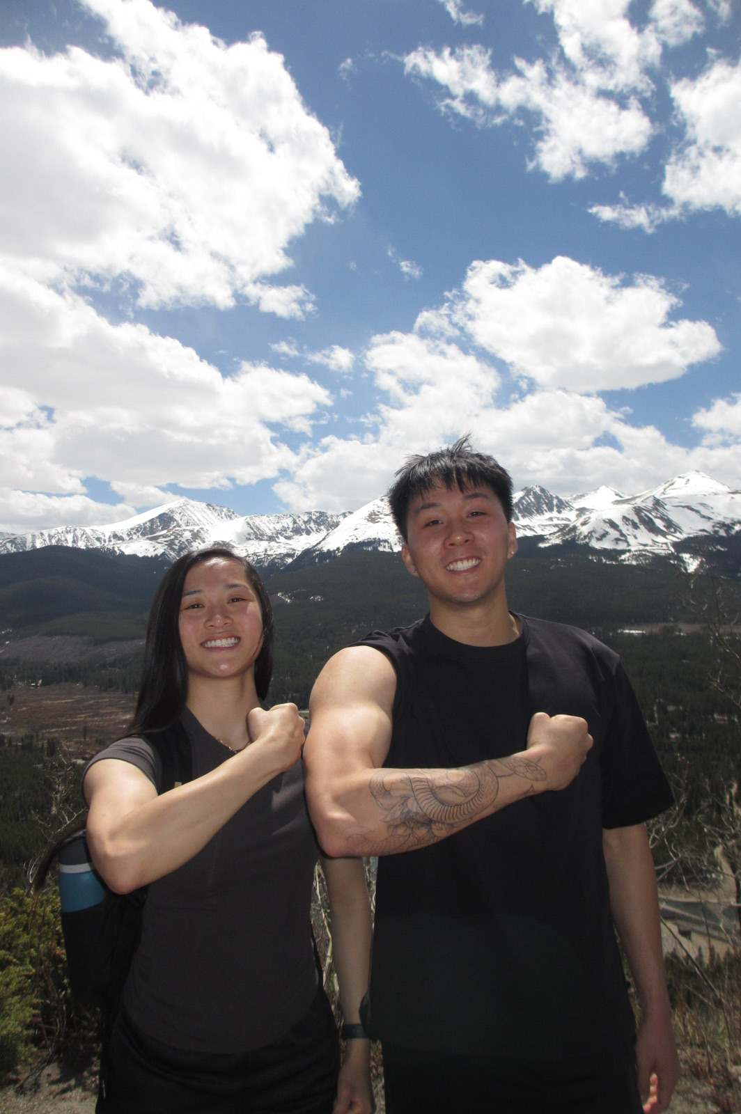 Photo of Kaylon and Monica Le flexing