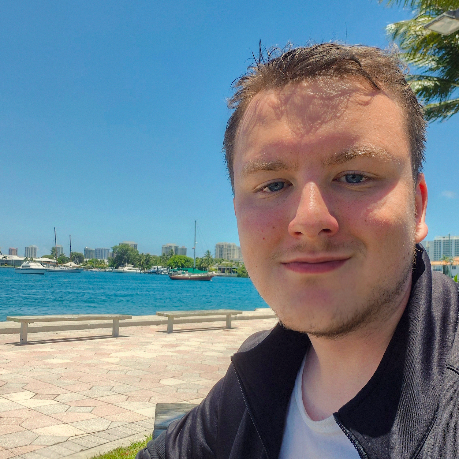 Photo of James Wood at a pier.