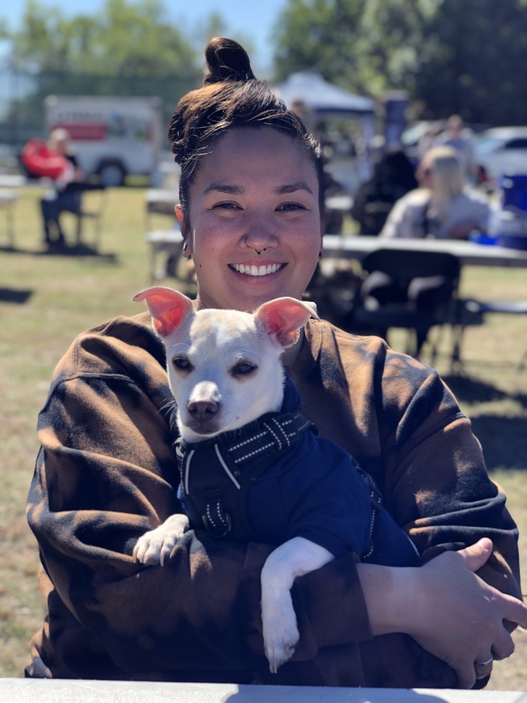 Photo of Jennifer Isobe and their dog