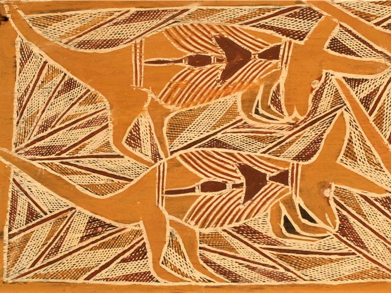 Aboriginal kangaroo bark art