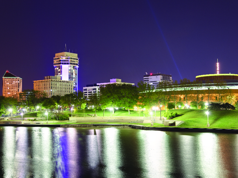 Wichita skyline photo nighttime