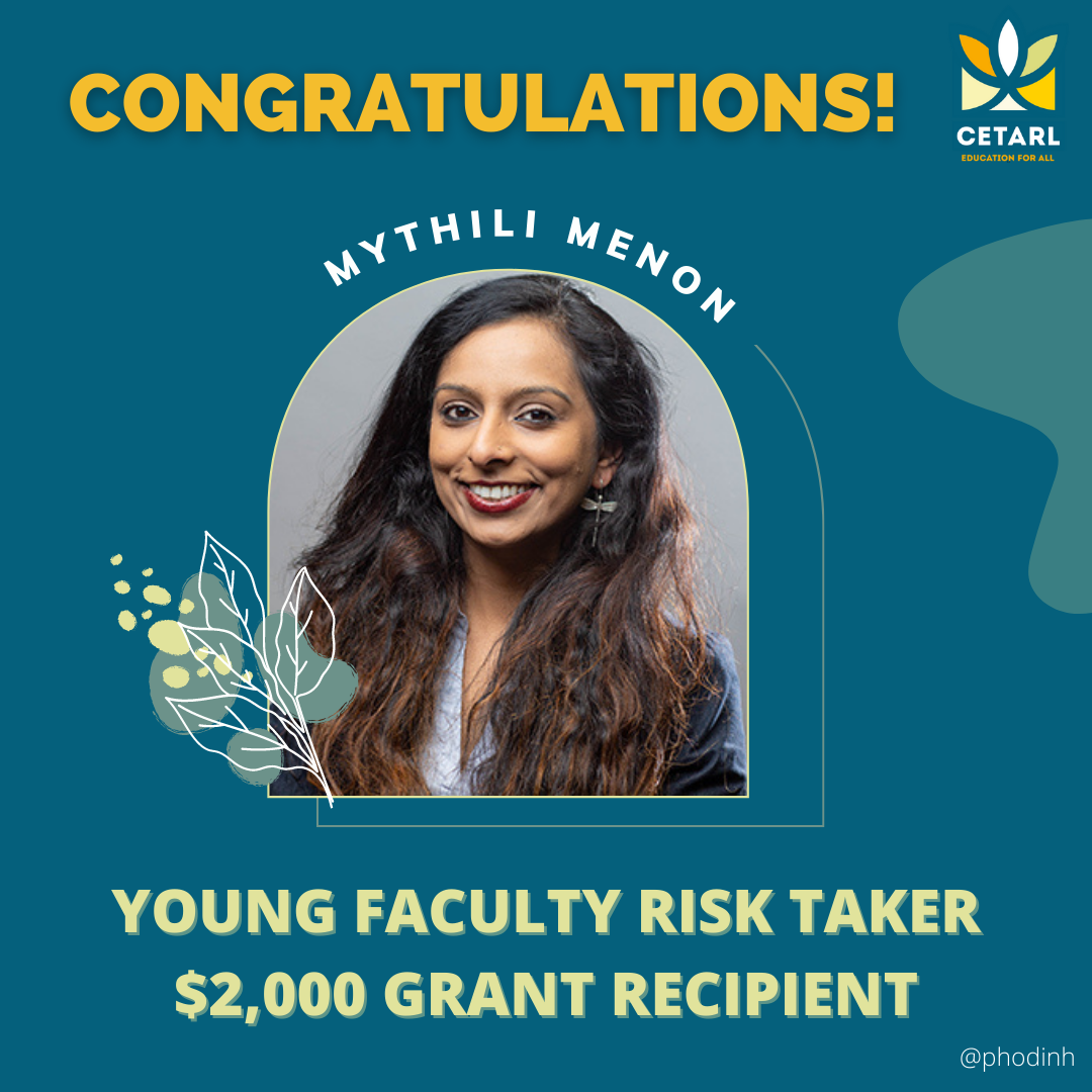 Mythili Menon received the Young Faculty Risk Taker award