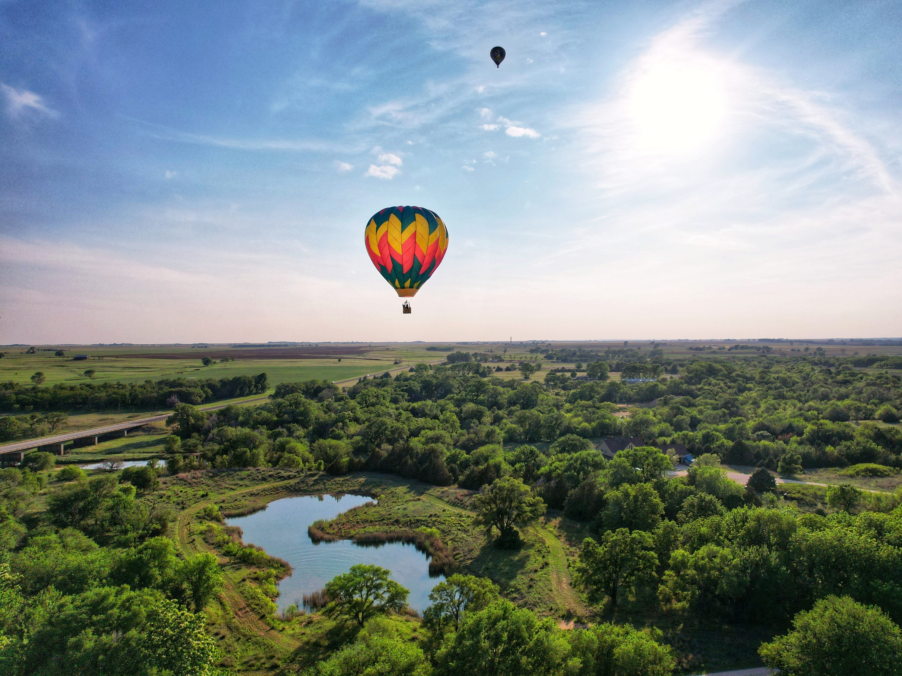 Balloon festival over Anthony, Kansas
