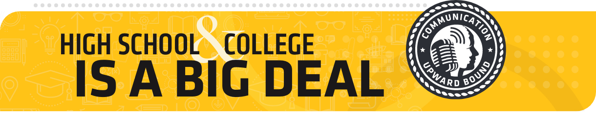 yellow background graphic with text high school & college is a big deal yellow background graphic with text high school & college is a big deal