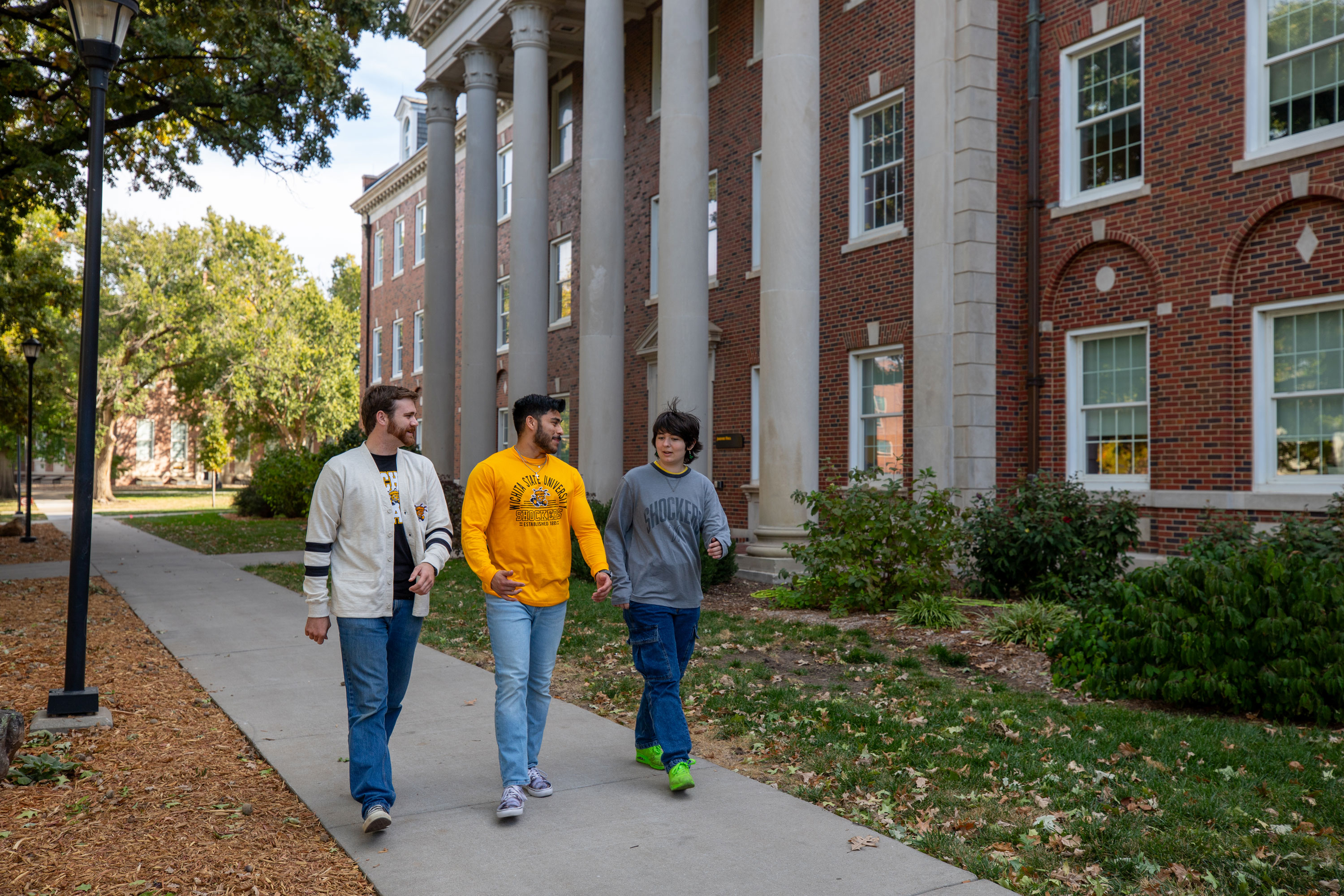 students at a table talking