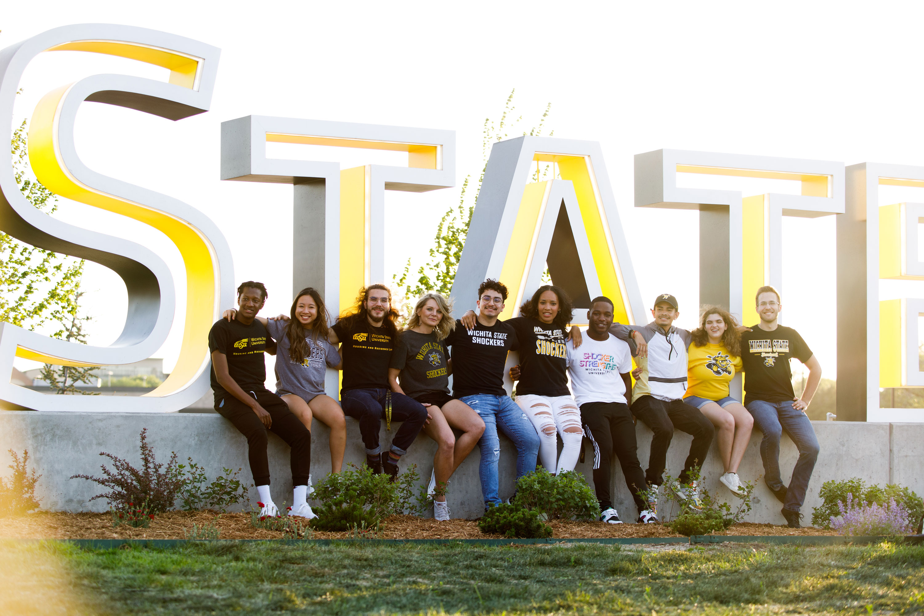 Student at the Wichita State Sign