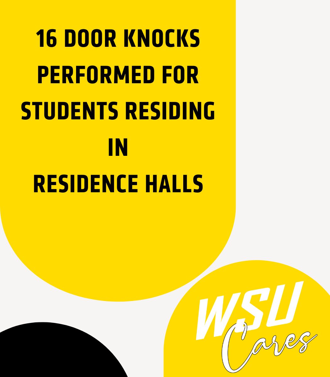 16 door knocks performed for students residing in residence halls
