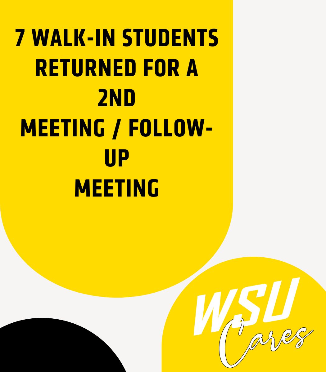 7 walk-in students returned for a 2nd meeting / follow-up meeting