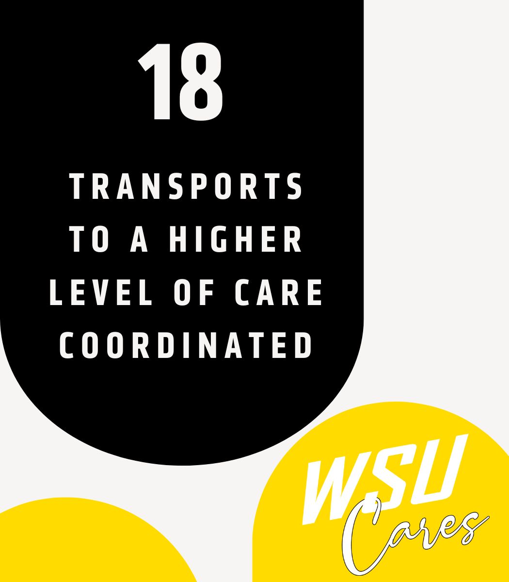 18 transports to a higher level of care coordinated