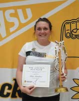 Katie Davidson with the golden plunger award