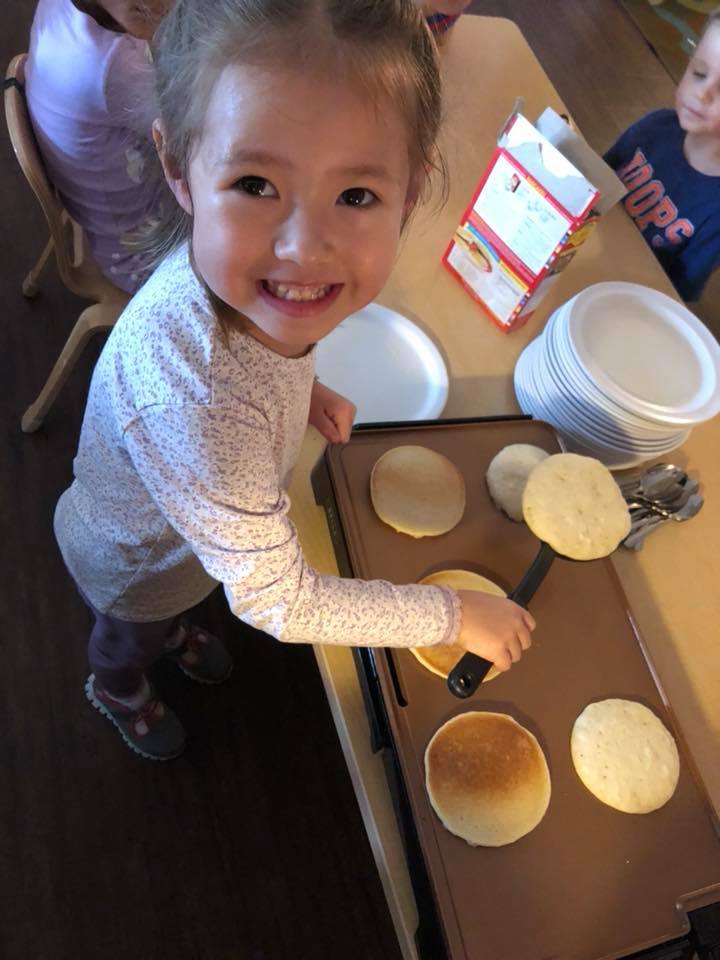 Child Making Pancakes