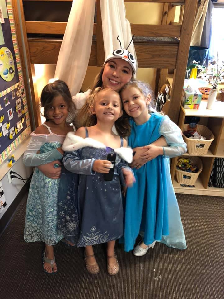 Children dressed in princess costumes