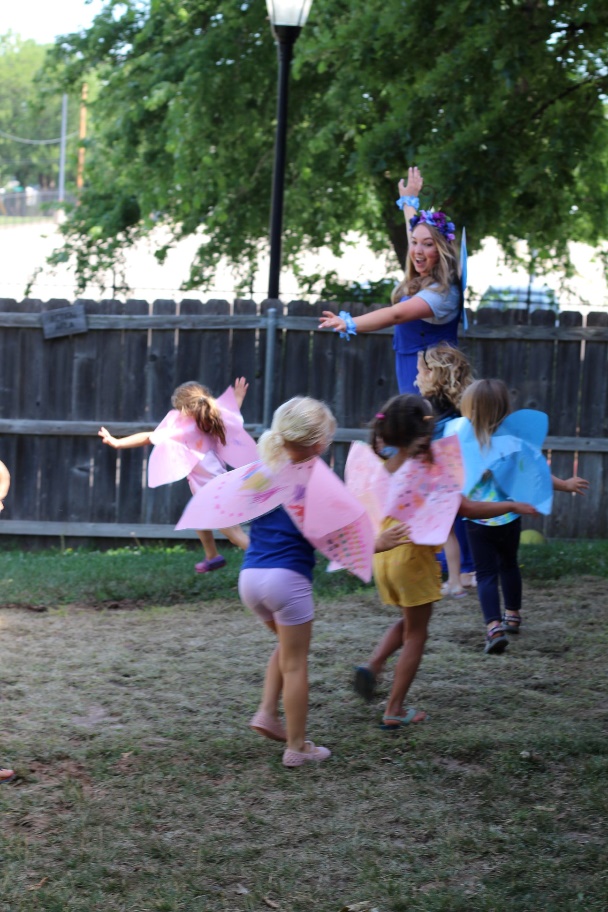 Children dancing in fairy costumes