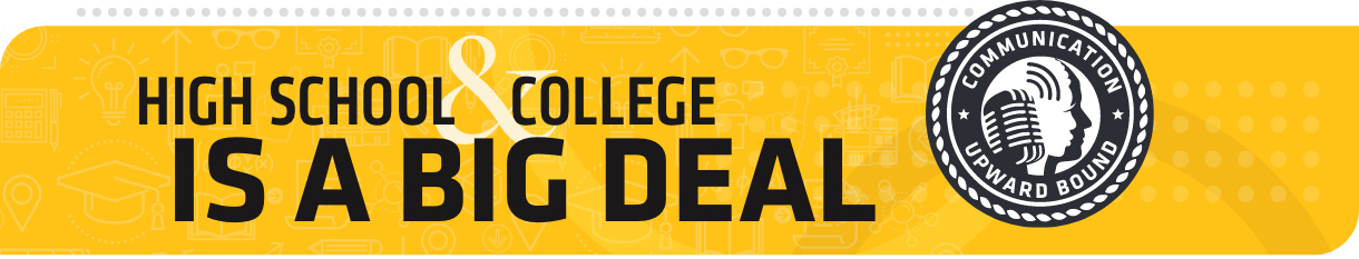 yellow background graphic with text high school & college is a big deal
