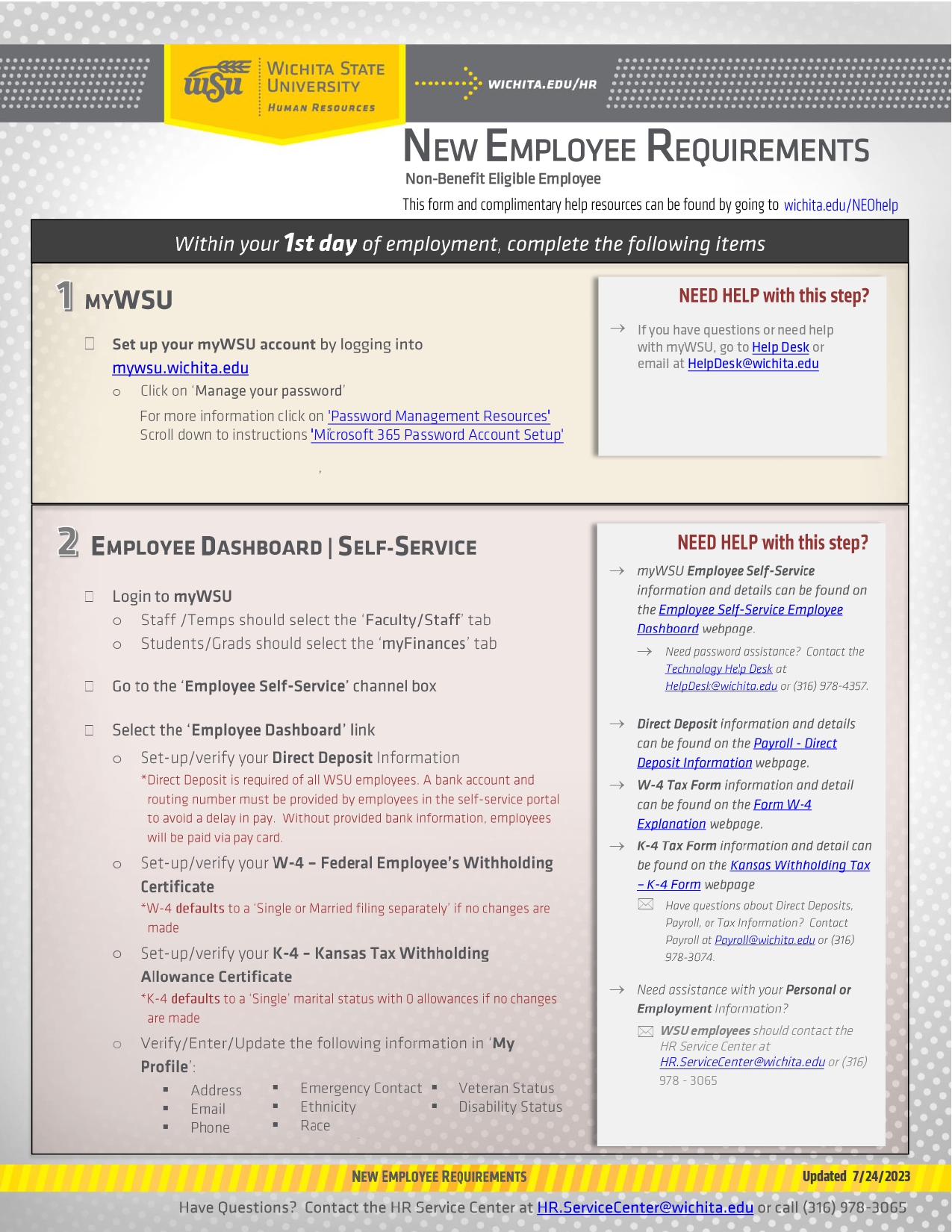 New Employee Requirements Checklist pg1