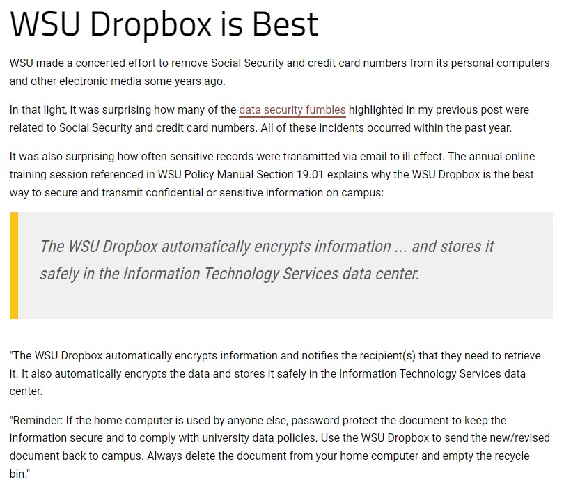 WSU Dropbox is Best