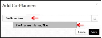My performance co-planner search bar