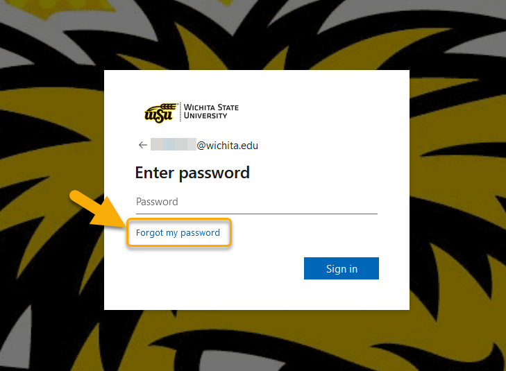 Image of Microsoft login screen and forgot password