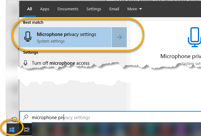 Microphone Privacy Settings