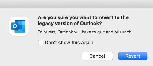 Revert to previous outlook